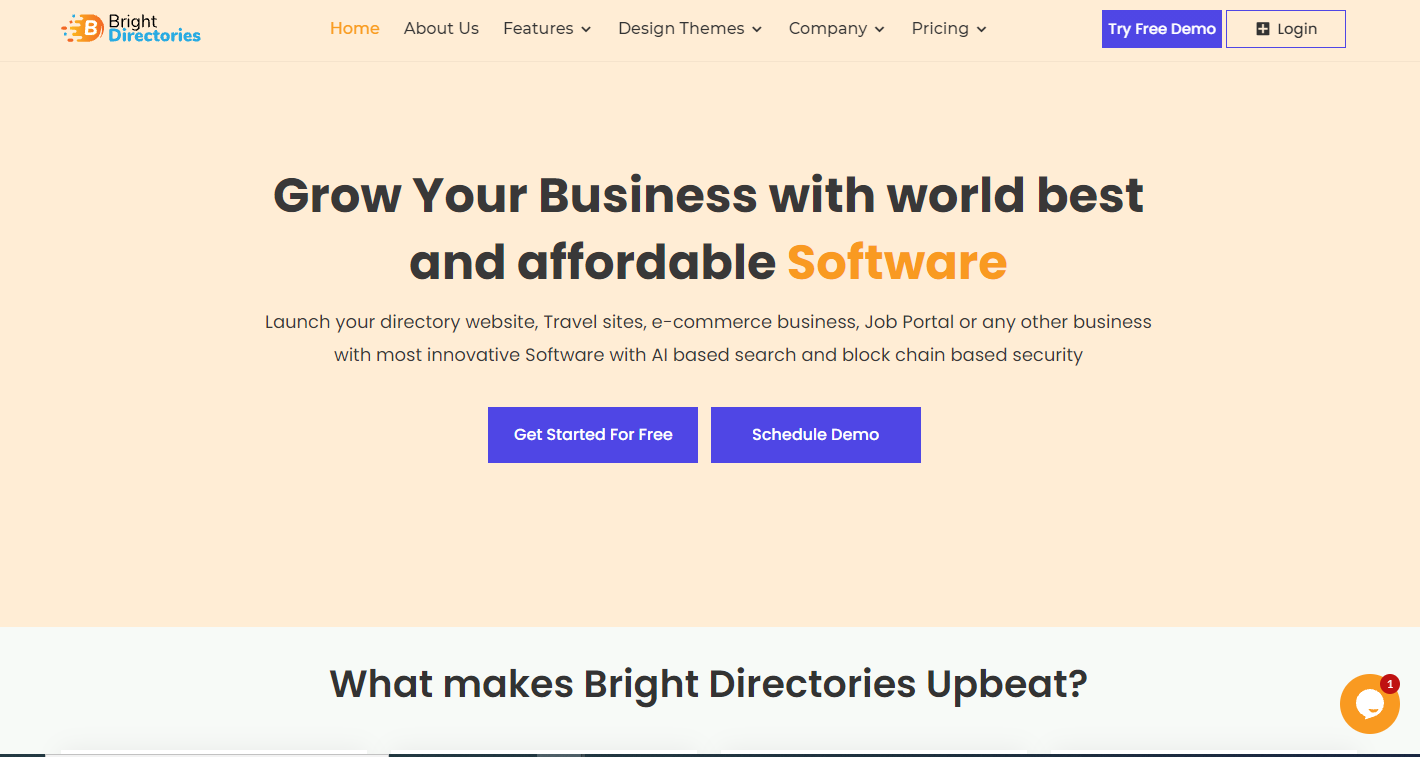 screenshot of Bright Directories